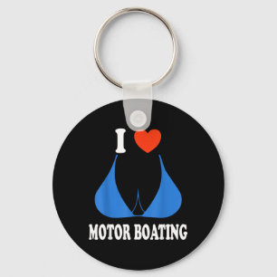 Porte-clés Drôle J'adore le pilotage de bateau à moteur Marin