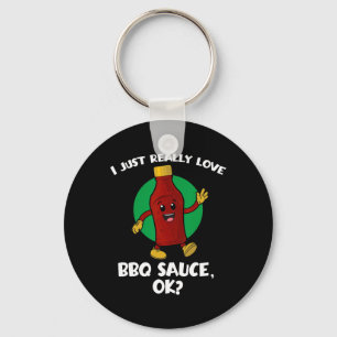 Porte-clés Drôle J'Aime Vraiment Bbq Sauce Ok Cartoon Barb