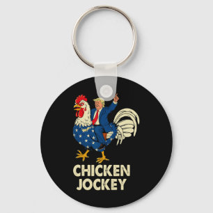 Porte-clés Drôle Jockey De Poulet Trump Mème Pour Hommes Femm