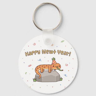 Porte-clés Drôle Joyeux Nouvel An, Nouvel An Doodle