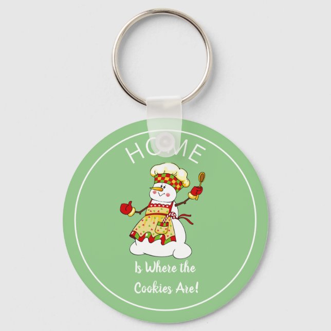 Porte-clés Drôle Lady de neige Cookie Chef Magnet (Recto)