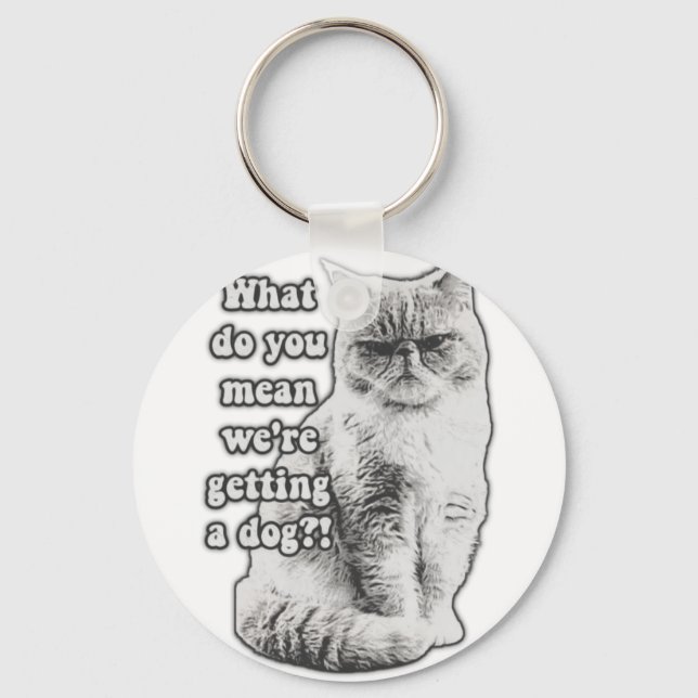 Porte-clés Drôle mème de chat grincheux pour les amateurs et  (Recto)