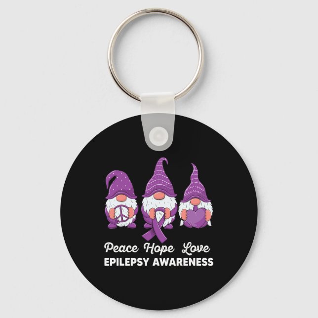 Porte-clés Drôle mignon Gnomes Paix espoir amour épilepsie (Recto)