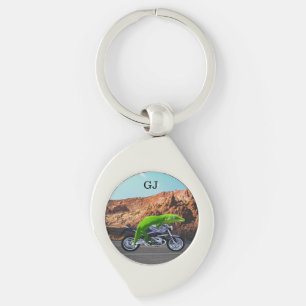 Porte-clés Drôle Monogramme Gecko Retraite de moto