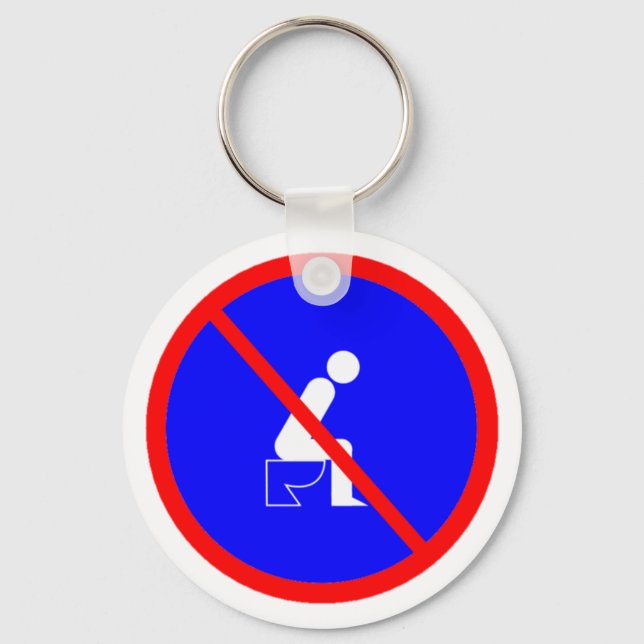 Porte-clés Drôle Pas Assis Sur Toilette Signale Porte - clé (Recto)