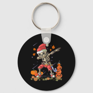 Porte-clés Drôle Père Noël Skeleton Dabbing Halloween Costume