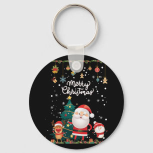 Porte-clés Drôle Père Noël, Snowman, Reindeer Joyeux Noël