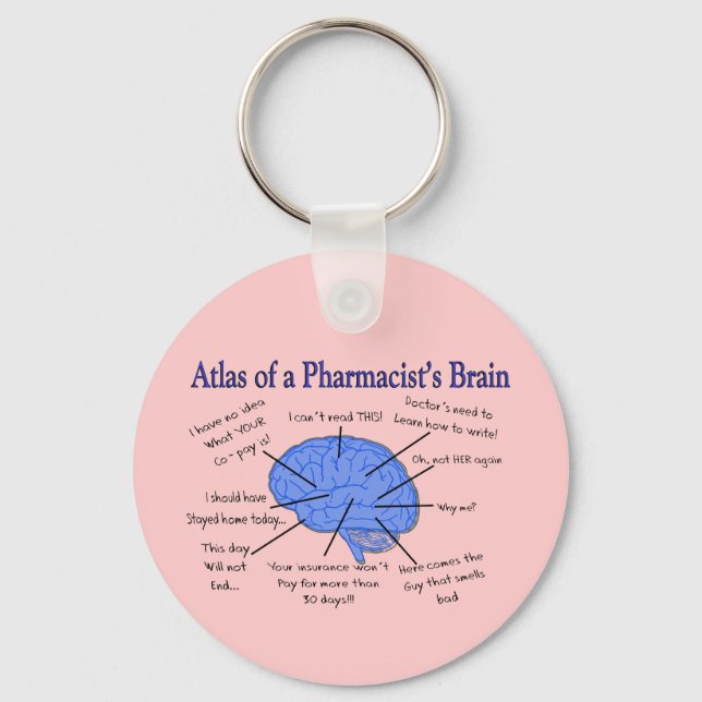 Porte-clés Drôle pharmacien des cadeaux de cerveau (Recto)