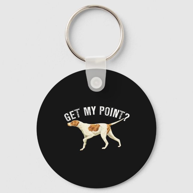 Porte-clés Drôle Pointer Chien Obtenir Mon Point Oiseau Amour (Recto)