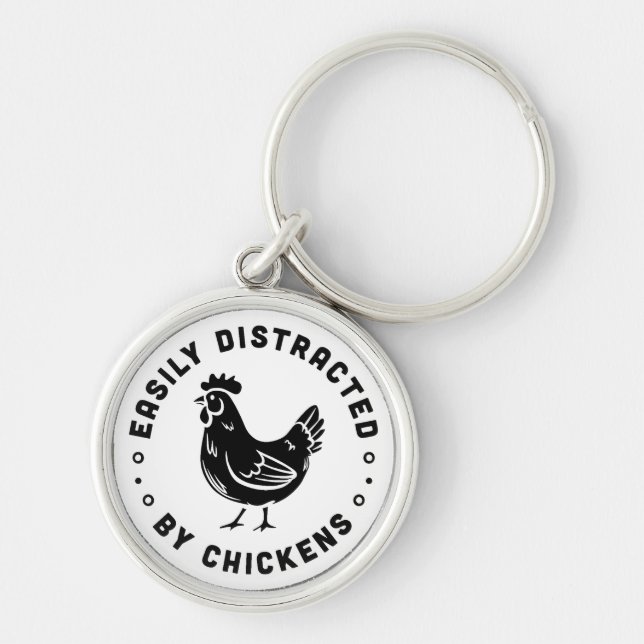 Porte-clés Drôle poulet amant citations de vie ferme (Devant)