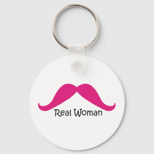 Porte-clés Drôle rose et noir vraies femmes Mustache