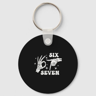 Porte-clés Drôle Six Sept 67 Mème Gen Alpha Mains de squelett