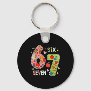 Porte-clés Drôle Six Sept 6 7 Mème Conception d'enseignant po