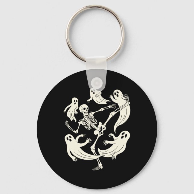 Porte-clés Drôle Skeleton Karate Amateurs Éffrayant Halloween (Recto)
