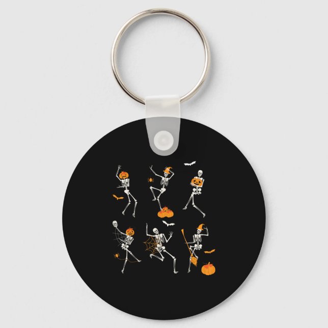 Porte-clés Drôle Skeletons Danse Défi Halloween (Recto)