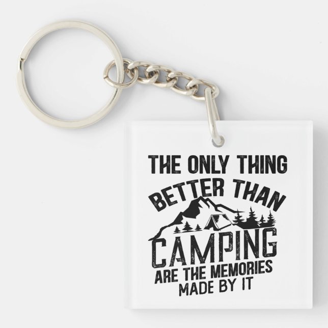 Porte-clés Drôle slogan de camping été citations (Devant)
