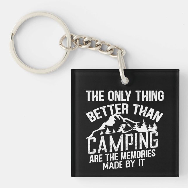 Porte-clés Drôle slogan de camping été citations (Devant)