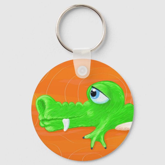 Porte-clés Drôle tableau de crocodile, porte - clé (Recto)