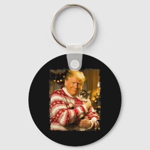 Porte-clés Drôle Trump Sweater de Noël pour les Noël Amoureux