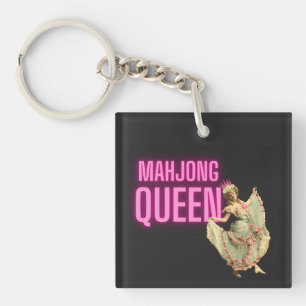 Porte-clés Drôle Vintage reine Mahjong