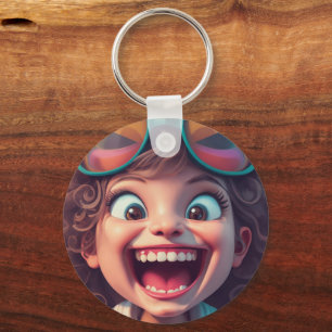 Porte-clés Drôle visage de dessin animé