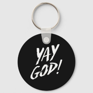 Porte-clés Drôle Yay Dieu Graphique Jésus Christianisme Relig