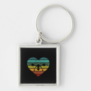 Porte-clés Drone En Coeur Sunset Vintage Rétro