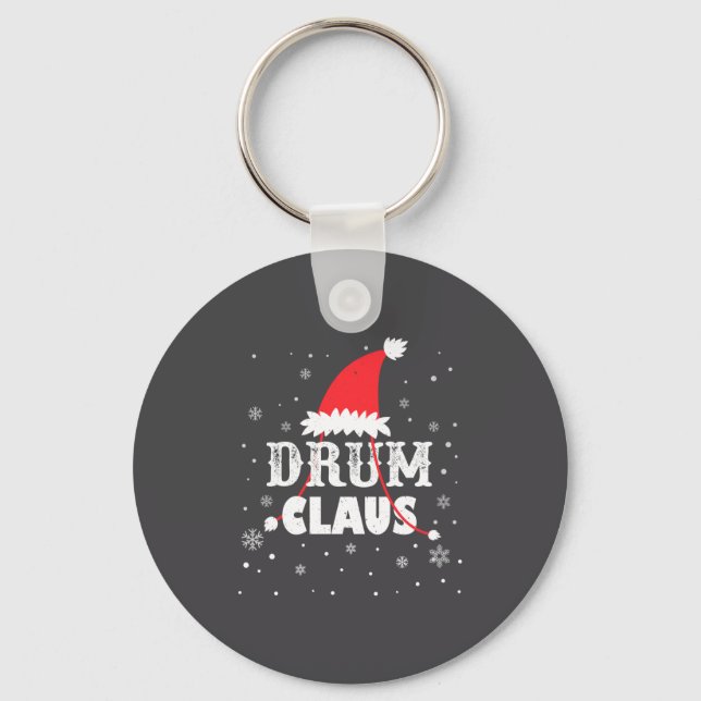Porte-clés Drum Claus Santa Christmas Drummer Long Sleeve  (Recto)