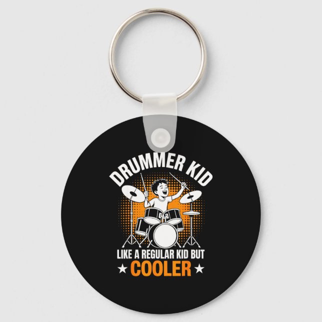 Porte-clés Drumset Drums Lover Percussionist Drummer Kid Drum (Recto)
