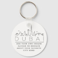 Dubaï City Stylisé Skyline Porte - clé de slogan p