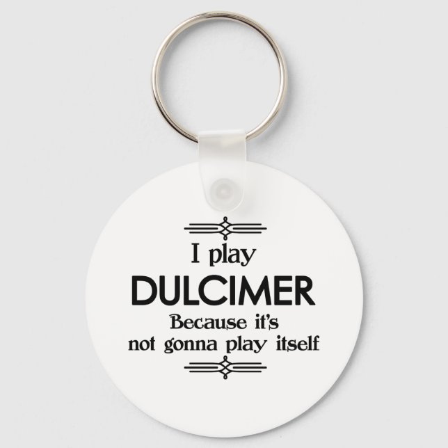 Porte-clés Dulcimer - Jouer Elle-Même Drôle Musique Déco (Recto)
