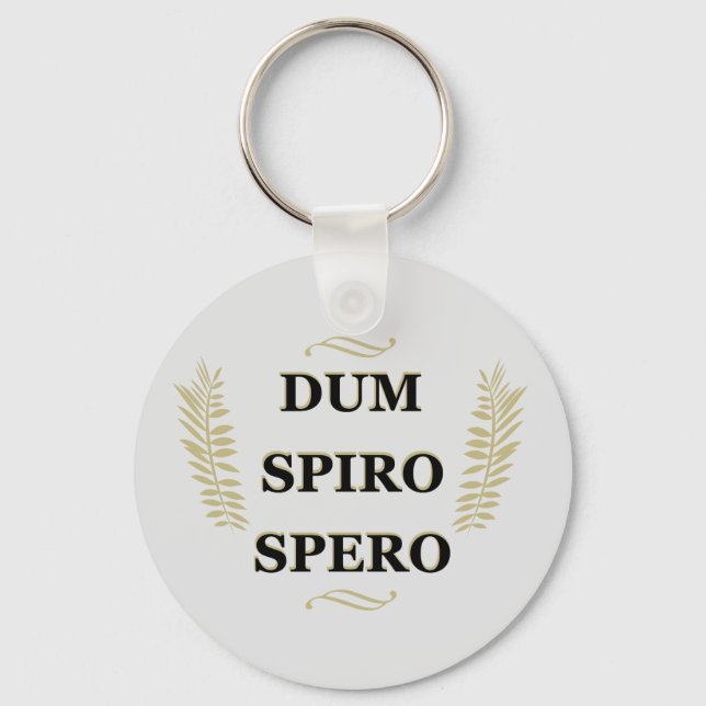 Porte-clés dum spiro spero, expression latine (Recto)