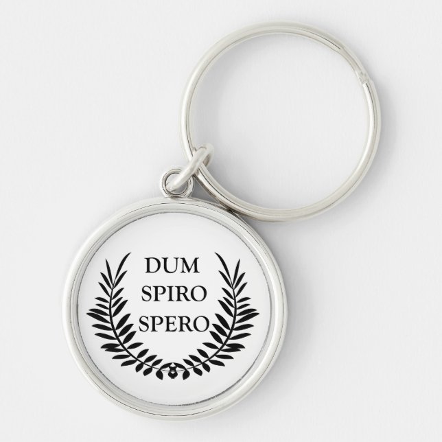 Porte-clés dum spiro spero, expression latine (Devant)