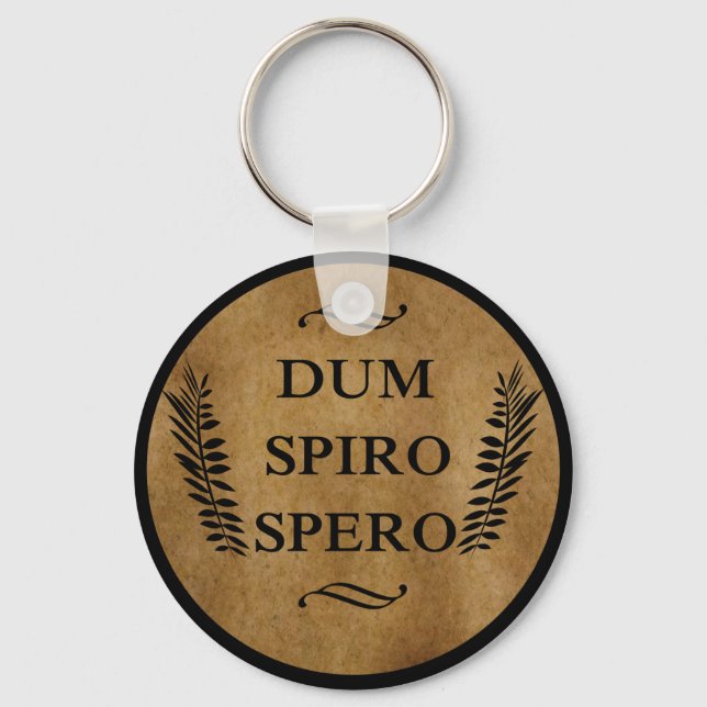 Porte-clés dum spiro spero, expression latine (Recto)