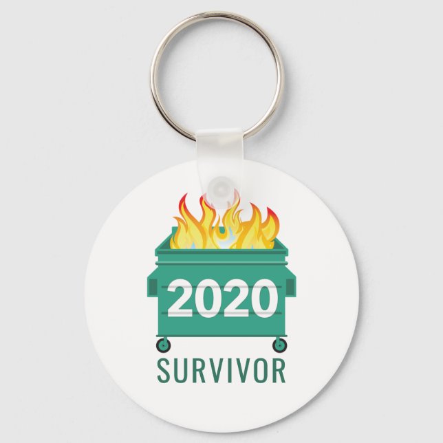 Porte-clés Dumpster Fire 2020 drôle personnalisé (Recto)
