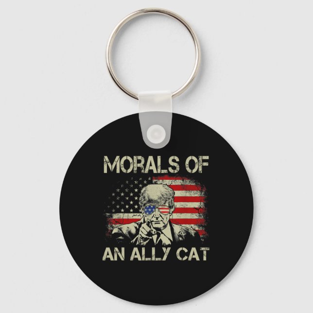 Porte-clés D'Un Chat Allié Drôle Trump 2024 (Recto)