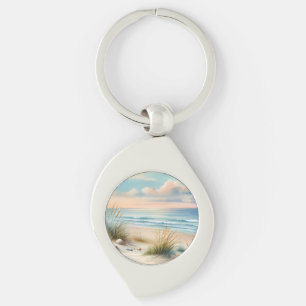Porte-clés Dunes côtières pastel à l'aquarelle