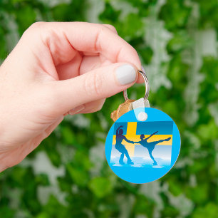 Porte-clés Duo Suédois de Patinage sur glace Silhouette
