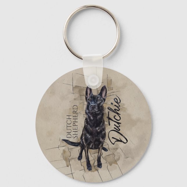 Porte-clés Dutch Shepherd - Illustration utchie (Recto)
