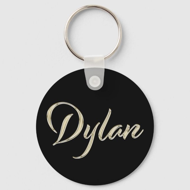 Porte-clés Dylan Name whitegold Button (Recto)