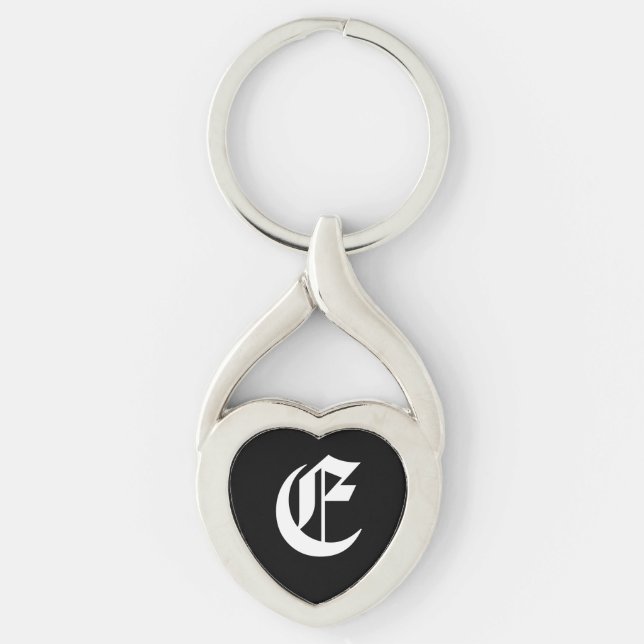 Porte-clés "E" Black Heart Keychain (Devant)