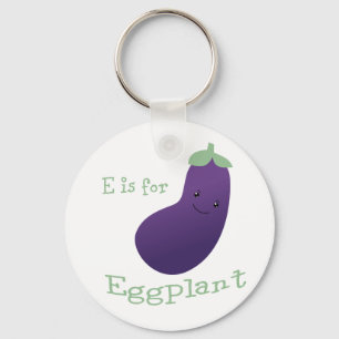 Porte-clés E est pour Eggplant