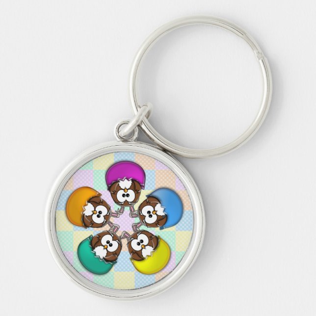 Porte-clés Easter owl - rainbow (Devant)