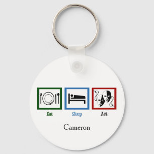 Porte-clés Eat Sleep Act Funny Theatre Acteur