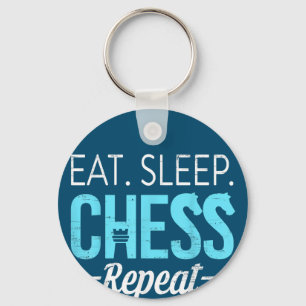 Porte-clés Eat Sleep Chess Joueur Répéter Planche Jeu Garçon 