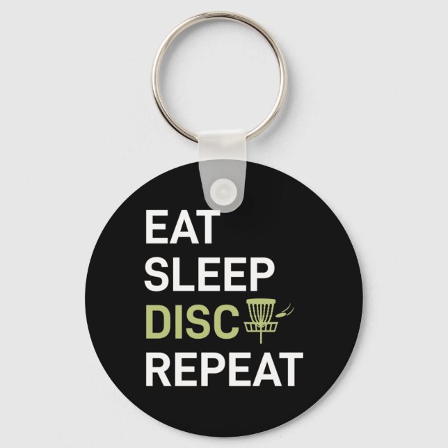 Porte-clés Eat Sleep Disk Golf Répéter (Recto)