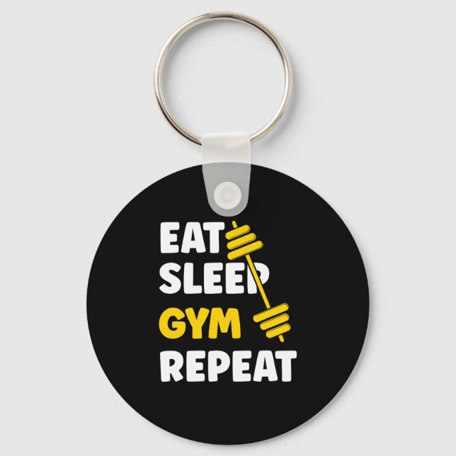 Porte-clés Eat Sleep Gym Reprendre Exercice (Recto)