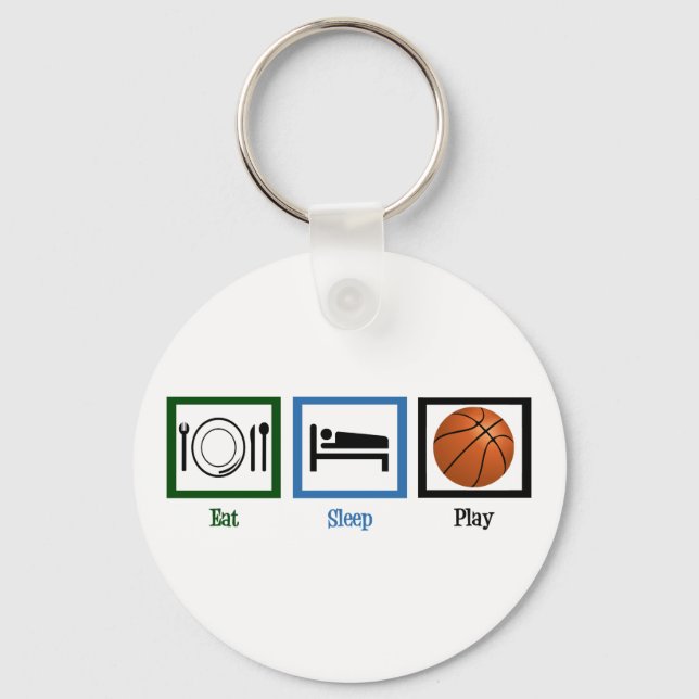 Porte-clés Eat Sleep Jouer Au Basket (Recto)