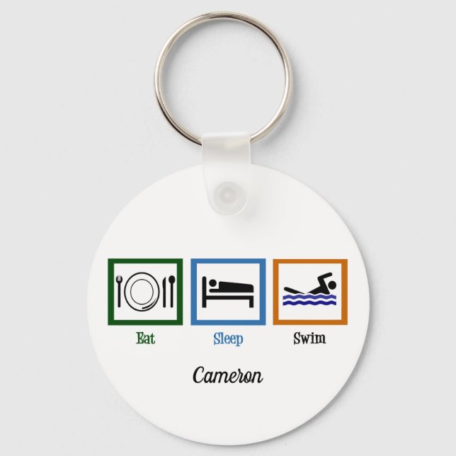 Porte-clés Eat Sleep Swimmer Team Funny Swimmer (Recto)