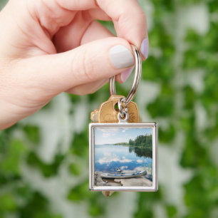 Porte-clés Eau Canot sur le lac Suède